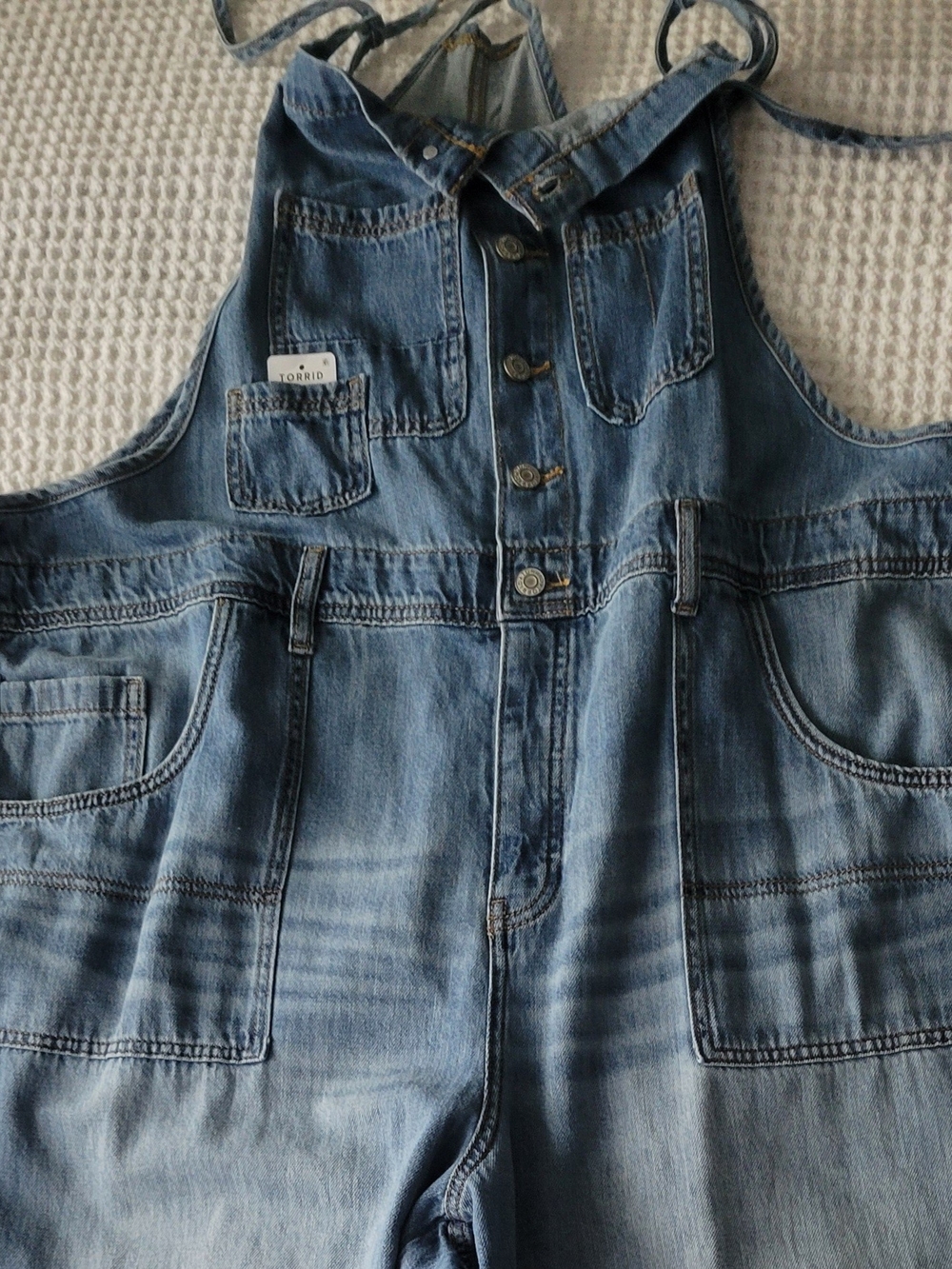 torrid Light Wash Denim Overalls - Picture 9 of 16